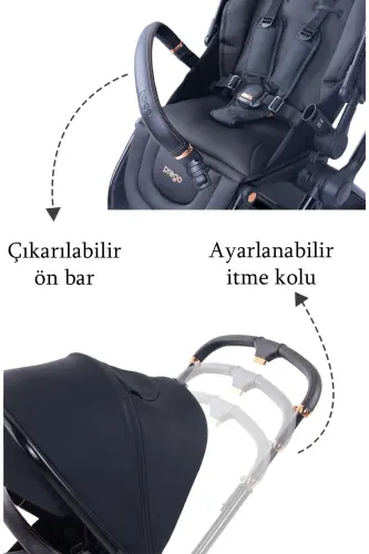 Mios Premium Two-Way Travel System Stroller Black 2099-black - 4