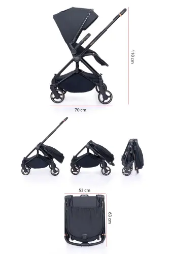 Mios Premium Two-Way Travel System Stroller Black 2099-black - 7