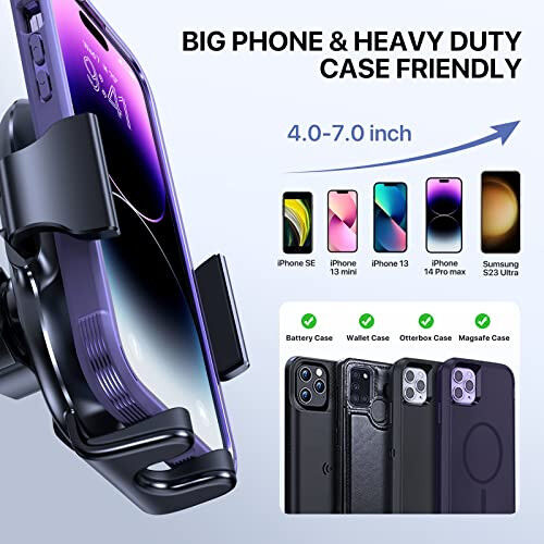 Miracase Upgraded-2nd Generation Universal Phone Holders for Your Car, 3 in 1 Air Vent Car Phone Holder Mount Compatible with iPhone 17/16/15/14/13/12/11 Series and All Phones - 4
