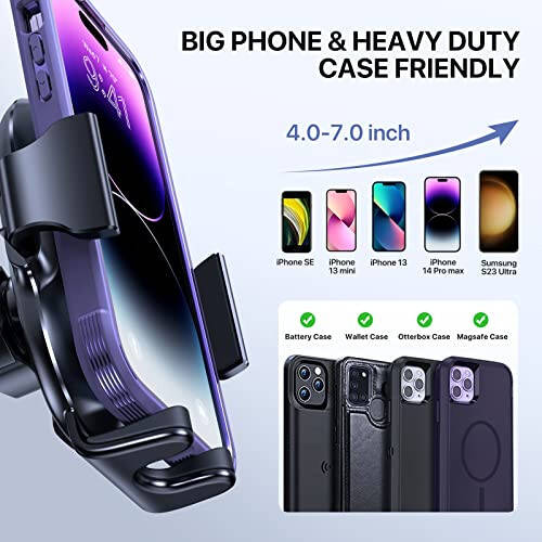 Miracase Upgraded-2nd Generation Universal Phone Holders for Your Car, 3 in 1 Air Vent Car Phone Holder Mount Compatible with iPhone 17/16/15/14/13/12/11 Series and All Phones - 4