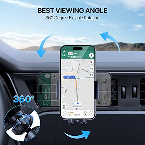 Miracase Upgraded-2nd Generation Universal Phone Holders for Your Car, 3 in 1 Air Vent Car Phone Holder Mount Compatible with iPhone 17/16/15/14/13/12/11 Series and All Phones - 6