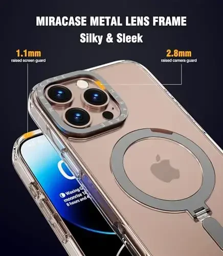 Miracase 2024 Magnetic for iPhone 16 Pro Max Case with Stand 6.9'' [Compatible with MagSafe] Shockproof Phone Case for iPhone 16 ProMax with Flexible & Reliable Built-in Kickstand, Clear - 5