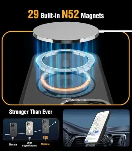 Miracase 2024 Magnetic for iPhone 16 Pro Max Case with Stand 6.9'' [Compatible with MagSafe] Shockproof Phone Case for iPhone 16 ProMax with Flexible & Reliable Built-in Kickstand, Black - 3