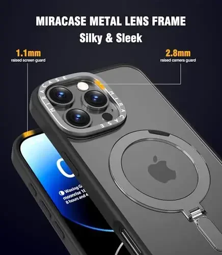Miracase 2024 Magnetic for iPhone 16 Pro Max Case with Stand 6.9'' [Compatible with MagSafe] Shockproof Phone Case for iPhone 16 ProMax with Flexible & Reliable Built-in Kickstand, Black - 5