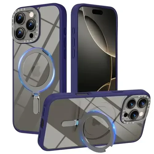 Miracase 2024 Magnetic for iPhone 16 Pro Max Case with Stand 6.9'' [Compatible with MagSafe] Shockproof Phone Case for iPhone 16 ProMax with Flexible & Reliable Built-in Kickstand, Deep Blue - MIRACASE