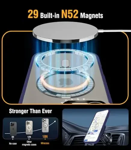 Miracase 2024 Magnetic for iPhone 16 Pro Max Case with Stand 6.9'' [Compatible with MagSafe] Shockproof Phone Case for iPhone 16 ProMax with Flexible & Reliable Built-in Kickstand, Deep Blue - 3