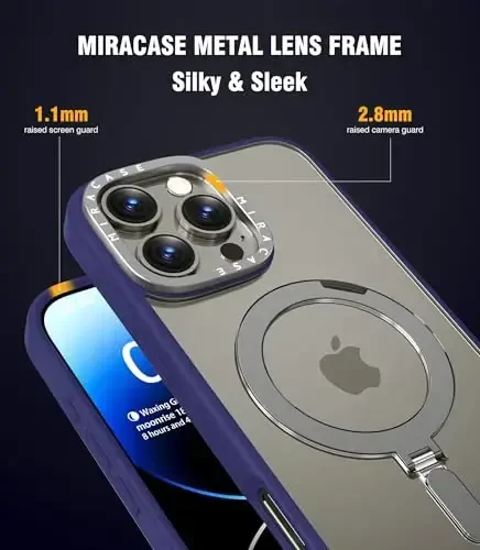 Miracase 2024 Magnetic for iPhone 16 Pro Max Case with Stand 6.9'' [Compatible with MagSafe] Shockproof Phone Case for iPhone 16 ProMax with Flexible & Reliable Built-in Kickstand, Deep Blue - 5