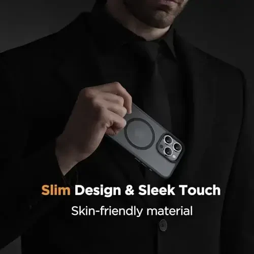 Miracase 2025 Upgraded Magnetic for iPhone 16 Pro Max Case, [Compatible with MagSafe] [Military-Grade Protection], Anti-Fingerprint, Slim Case for 16 Pro Max 6.9 inch with Screen Protector- Black - 6