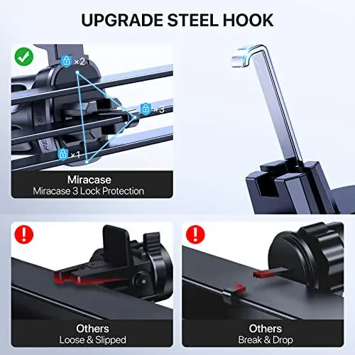 Miracase 2nd Generation Car Phone Holder, Air Vent Phone Holder for Cars 360° Rotation, Universal Mobile Phone Mount Automobile Cradles for Vent Van iPhone 14 Pro Max 13 12 11 Samsung - 3