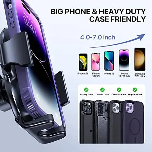 Miracase 2nd Generation Car Phone Holder, Air Vent Phone Holder for Cars 360° Rotation, Universal Mobile Phone Mount Automobile Cradles for Vent Van iPhone 14 Pro Max 13 12 11 Samsung - 4
