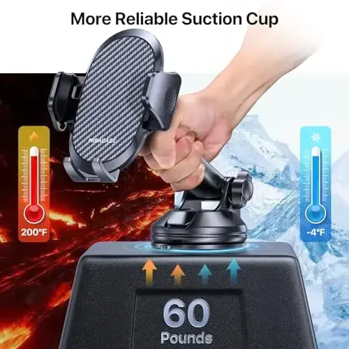 Miracase 3-in-1 Cell Phone Holders for Your Car, Universal Car Phone Holder Mount for Dashboard Air Vent Windshield Compatible with iPhone 15 14 13 12 16 Pro Max Xs XR X, Galaxy Dark Black - 3