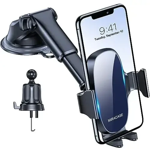 Miracase 3-in-1 Cell Phone Holders for Your Car, Universal Car Phone Holder Mount for Dashboard Air Vent Windshield Compatible with iPhone16 15 14 13 12 14 Pro Max Xs XR X, Galaxy Blue - 1