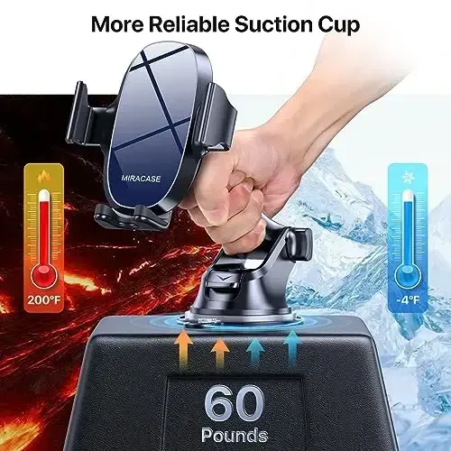 Miracase 3-in-1 Cell Phone Holders for Your Car, Universal Car Phone Holder Mount for Dashboard Air Vent Windshield Compatible with iPhone16 15 14 13 12 14 Pro Max Xs XR X, Galaxy Blue - 3