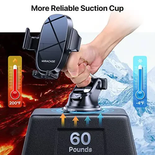 Miracase 3-in-1 Cell Phone Holders for Your Car, Universal Car Phone Holder Mount for Dashboard Air Vent Windshield Compatible with iPhone16 15 14 13 12 11 Pro Max Xs XR X, Galaxy Stripe - 21