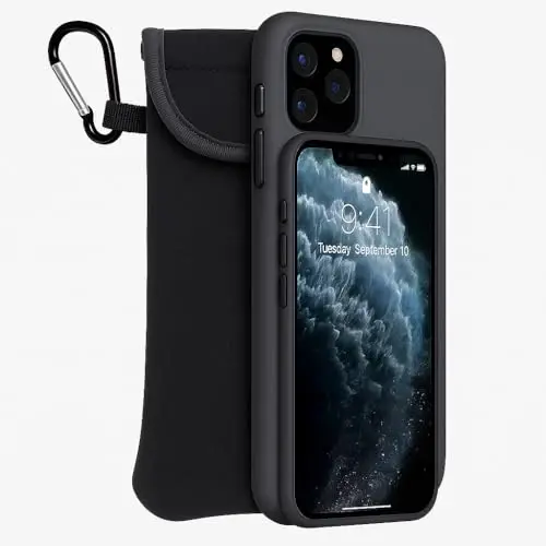 Miracase Liquid Silicone Case Compatible with iPhone 11 Pro Max 6.5 inch(2019), Gel Rubber Full Body Protection Shockproof Cover Case Drop Protection Case (Black) 