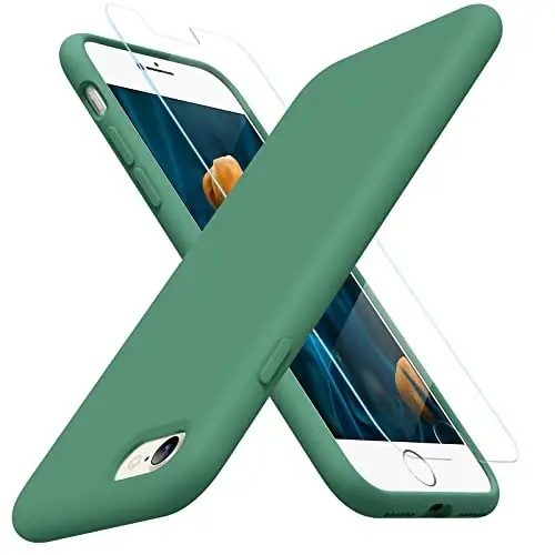 Miracase Compatible with iPhone 12 Case and iPhone 12 Pro Case, Liquid Silicone Gel Rubber Full Body Protection Shockproof Drop Protection Phone Case for iPhone 12/12 Pro 6.1 inch, Acacia Green 