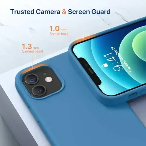 Miracase Compatible with iPhone 12 Case and iPhone 12 Pro Case, Liquid Silicone Gel Rubber Full Body Protection Shockproof Drop Protection Phone Case for iPhone 12/12 Pro 6.1 inch, Capri Blue - 5