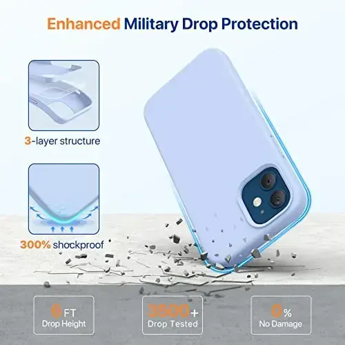 Miracase Compatible with iPhone 12 Case and iPhone 12 Pro Case, Liquid Silicone Gel Rubber Full Body Protection Shockproof Drop Protection Phone Case for iPhone 12/12 Pro 6.1 inch, Clove Purple - 4