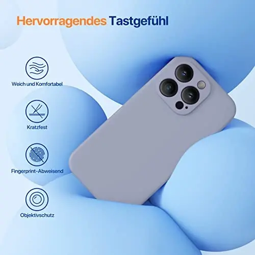 Miracase Compatible with iPhone 12 Case and iPhone 12 Pro Case, Liquid Silicone Gel Rubber Full Body Protection Shockproof Drop Protection Phone Case for iPhone 12/12 Pro 6.1 inch, Lavender Gray - 3