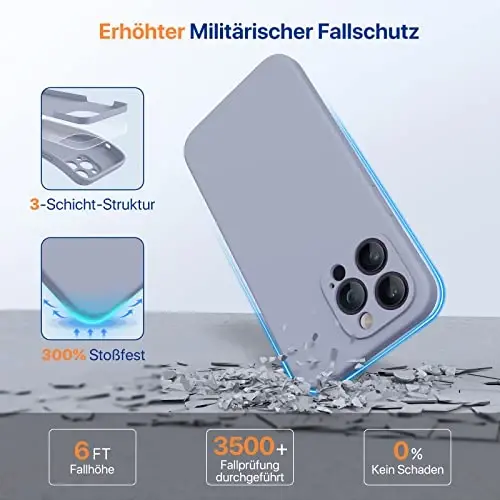 Miracase Compatible with iPhone 12 Case and iPhone 12 Pro Case, Liquid Silicone Gel Rubber Full Body Protection Shockproof Drop Protection Phone Case for iPhone 12/12 Pro 6.1 inch, Lavender Gray - 4
