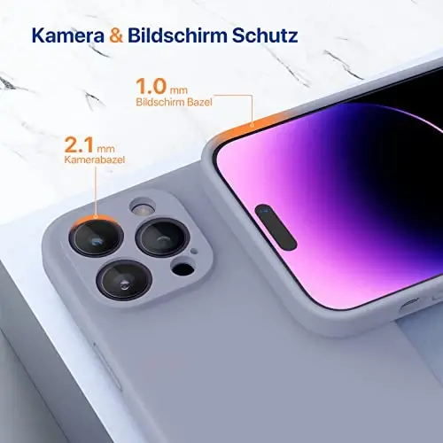 Miracase Compatible with iPhone 12 Case and iPhone 12 Pro Case, Liquid Silicone Gel Rubber Full Body Protection Shockproof Drop Protection Phone Case for iPhone 12/12 Pro 6.1 inch, Lavender Gray - 5