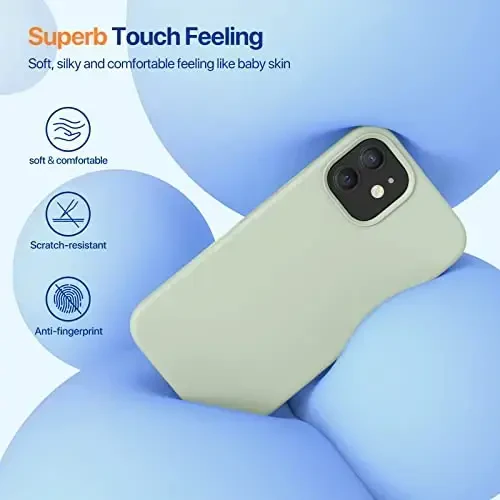 Miracase Compatible with iPhone 12 Case and iPhone 12 Pro Case, Liquid Silicone Gel Rubber Full Body Protection Shockproof Drop Protection Phone Case for iPhone 12/12 Pro 6.1 inch, Patina Green - 3