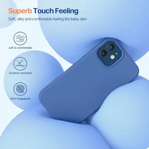 Miracase Compatible with iPhone 12 Case and iPhone 12 Pro Case, Liquid Silicone Gel Rubber Full Body Protection Shockproof Drop Protection Phone Case for iPhone 12/12 Pro 6.1 inch, Sky Blue - 4