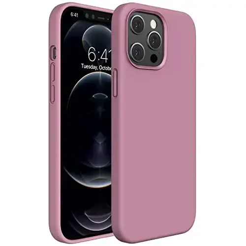 Miracase Compatible with iPhone 12 Pro Max Case, [Soft Anti-Scratch Microfiber Lining], Liquid Silicone Case Gel Rubber Shockproof Drop Protection Phone Case for 12 Pro Max, Blackcurrant - 1