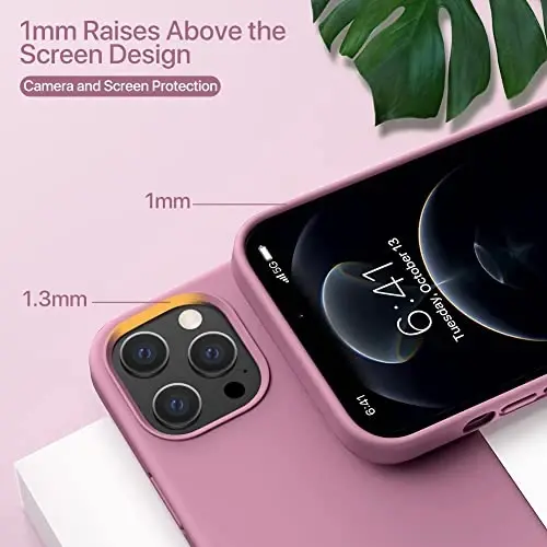 Miracase Compatible with iPhone 12 Pro Max Case, [Soft Anti-Scratch Microfiber Lining], Liquid Silicone Case Gel Rubber Shockproof Drop Protection Phone Case for 12 Pro Max, Blackcurrant - 5