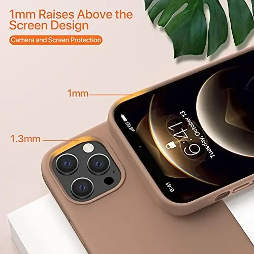 Miracase Compatible with iPhone 12 Pro Max Case, [Soft Anti-Scratch Microfiber Lining], Liquid Silicone Case Gel Rubber Shockproof Drop Protection Phone Case for 12 Pro Max, Chocolate - 5
