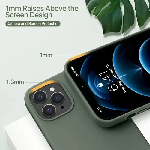 Miracase Compatible with iPhone 12 Pro Max Case, [Soft Anti-Scratch Microfiber Lining], Liquid Silicone Case Gel Rubber Shockproof Drop Protection Phone Case for 12 Pro Max, Dark Green - 5