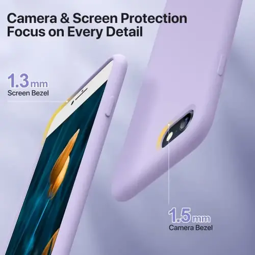 Miracase Compatible with iPhone 12 Pro Max Case, [Soft Anti-Scratch Microfiber Lining], Liquid Silicone Case Gel Rubber Shockproof Drop Protection Phone Case for 12 Pro Max, Light Purple - 4