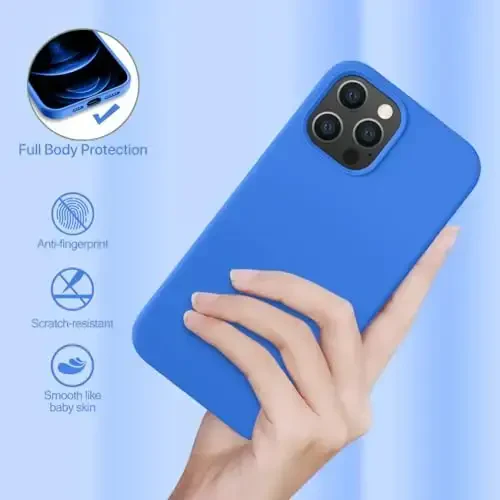 Miracase Compatible with iPhone 12 Pro Max Case, [Soft Anti-Scratch Microfiber Lining], Liquid Silicone Case Gel Rubber Shockproof Drop Protection Phone Case for 12 Pro Max, Mediterranean Blue - 2