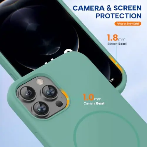 Miracase Compatible with iPhone 12 Pro Max Case, [Soft Anti-Scratch Microfiber Lining], Liquid Silicone Case Gel Rubber Shockproof Drop Protection Phone Case for 12 Pro Max, Midnight Green - 5
