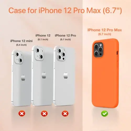 Miracase Compatible with iPhone 12 Pro Max Case, [Soft Anti-Scratch Microfiber Lining], Liquid Silicone Case Gel Rubber Shockproof Drop Protection Phone Case for 12 Pro Max, Orange - 2