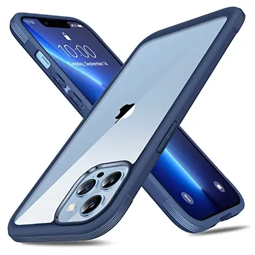 Miracase Compatible with iPhone 13 Pro Max Case Navy Blue, Anti-Yellowing Shockproof Phone Clear Case, Premium Hybrid Protective Bumper Case Fit for iPhone 13 Pro Max 