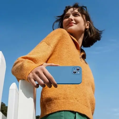 Miracase Compatible with iPhone 15 Case, [Soft Anti-Scratch Microfiber Lining], Liquid Silicone Case Gel Rubber Shockproof Drop Protection Phone Case for iPhone 15, Capri Blue - 5