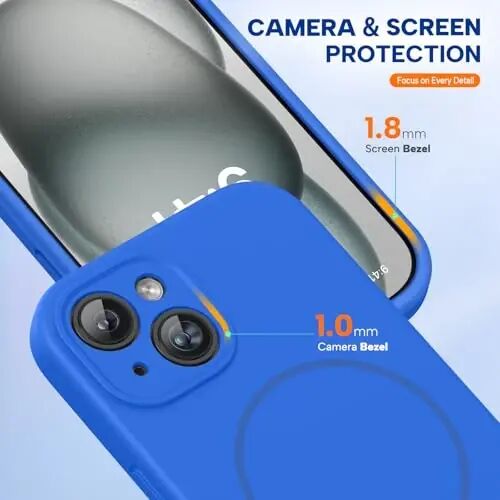 Miracase Compatible with iPhone 15 Case, [Soft Anti-Scratch Microfiber Lining], Liquid Silicone Case Gel Rubber Shockproof Drop Protection Phone Case for iPhone 15, Mediterranean Blue - 4