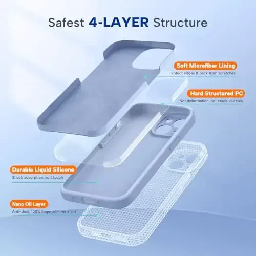 Miracase Compatible with iPhone 15 Plus Case, [Soft Anti-Scratch Microfiber Lining], Liquid Silicone Case Gel Rubber Shockproof Drop Protection Phone Case for iPhone 15 Plus, Clove Purple - 3