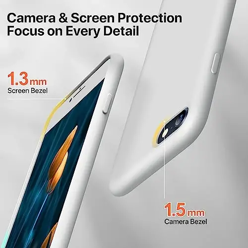 Miracase Compatible with iPhone 15 Plus Case, [Soft Anti-Scratch Microfiber Lining], Liquid Silicone Case Gel Rubber Shockproof Drop Protection Phone Case for iPhone 15 Plus, Stone - 4