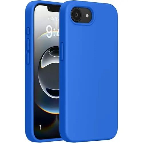 Miracase Compatible with iPhone 16e Case, [Soft Anti-Scratch Microfiber Lining], Liquid Silicone Case Gel Rubber Shockproof Drop Protection Phone Case for iPhone 16e, Mediterranean Blue - MIRACASE