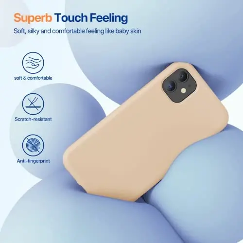 Miracase Designed for iPhone 11 Phone Case, with Screen Protector, Liquid Silicone Gel Rubber Full Body Drop Protection Shockproof Cover Phone Case for iPhone 11 6.1 inch, Bean Grey - 4