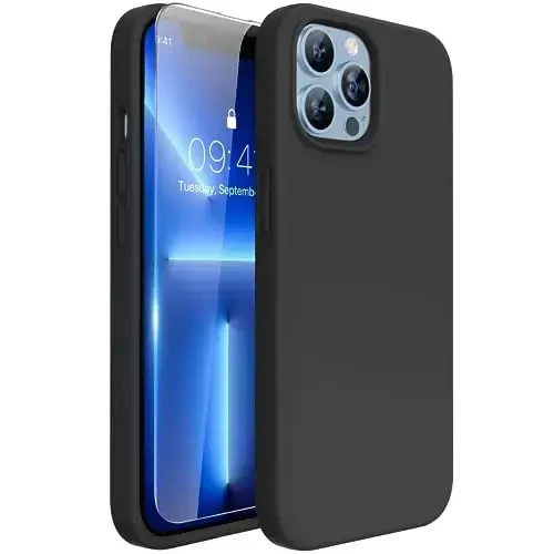 Miracase Designed for iPhone 11 Phone Case, with Screen Protector, Liquid Silicone Gel Rubber Full Body Drop Protection Shockproof Cover Phone Case for iPhone 11 6.1 inch, Black - 12