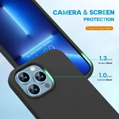 Miracase Designed for iPhone 11 Phone Case, with Screen Protector, Liquid Silicone Gel Rubber Full Body Drop Protection Shockproof Cover Phone Case for iPhone 11 6.1 inch, Black - 3