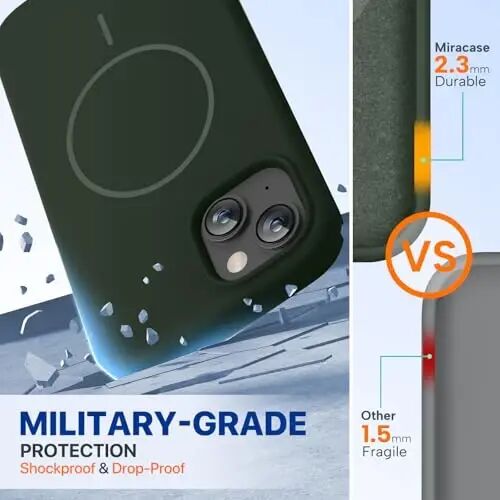 Miracase Designed for iPhone 11 Phone Case, with Screen Protector, Liquid Silicone Gel Rubber Full Body Drop Protection Shockproof Cover Phone Case for iPhone 11 6.1 inch, Dark Green - 3