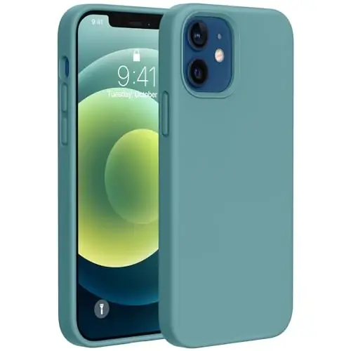 Miracase Designed for iPhone 11 Phone Case, with Screen Protector, Liquid Silicone Gel Rubber Full Body Drop Protection Shockproof Cover Phone Case for iPhone 11 6.1 inch, Midnight Green - 1
