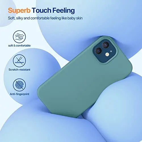 Miracase Designed for iPhone 11 Phone Case, with Screen Protector, Liquid Silicone Gel Rubber Full Body Drop Protection Shockproof Cover Phone Case for iPhone 11 6.1 inch, Midnight Green - 4