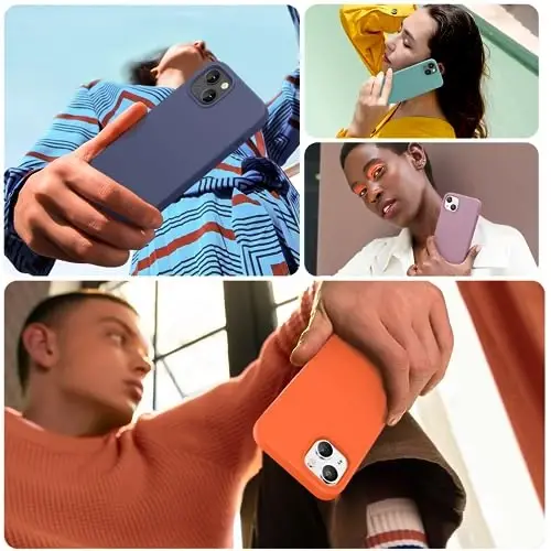 Miracase Designed for iPhone 11 Phone Case, with Screen Protector, Liquid Silicone Gel Rubber Full Body Drop Protection Shockproof Cover Phone Case for iPhone 11 6.1 inch, Orange 