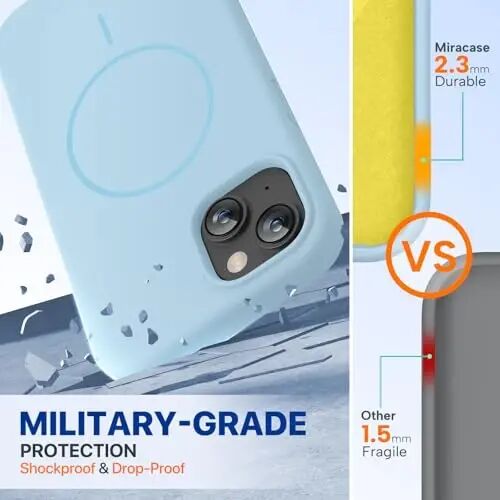 Miracase Designed for iPhone 13 Case, with Tempered Glass Screen Protector, [Soft Anti-Scratch Microfiber Lining], Shockproof Liquid Silicone Rubber Phone Case Cover for 13 6.1 inch, Clove Purple - 2