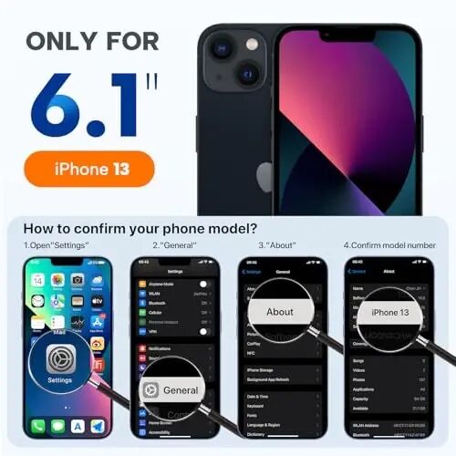 Miracase Designed for iPhone 13 Case, with Tempered Glass Screen Protector, [Soft Anti-Scratch Microfiber Lining], Shockproof Liquid Silicone Rubber Phone Case for 13 6.1 inch, Mediterranean Blue - 6